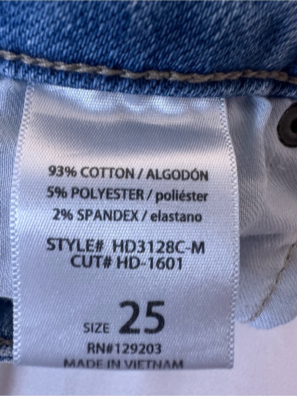 Hidden Light Blue Distressed Flare Jeans with Frayed Hem - Picture 6 of 7